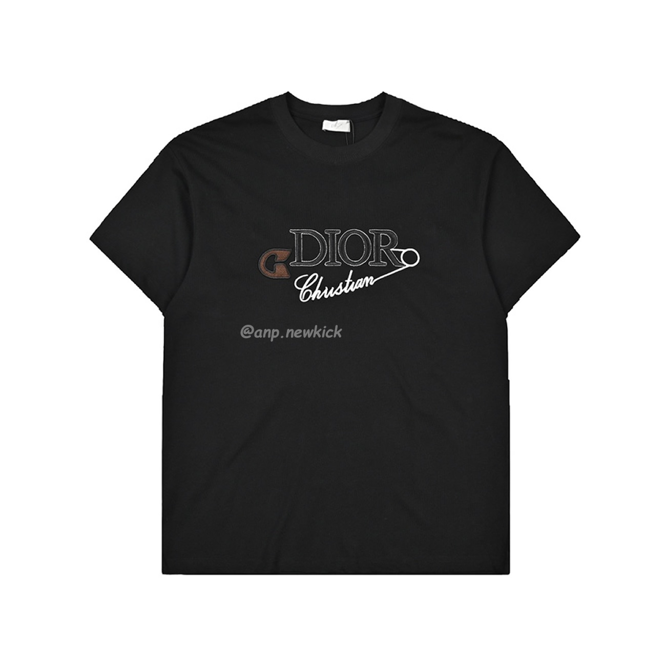 Dior 24ss Pin Logo Contrasting Embroidered Short Sleeved T Shirt (4) - newkick.app